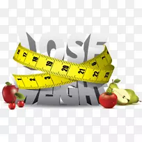 减肥、饮食补充、节食、体育锻炼.饮食磁带测量
