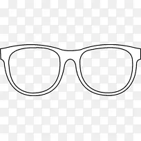 眼镜黑白品牌框架轮廓剪贴画