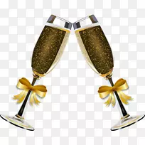 香槟杯鸡尾酒起泡葡萄酒玻璃-婚礼PNG图片