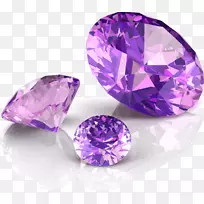 紫水晶宝石首饰诞生石英紫色金刚石图