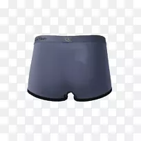 裤内裤-卡尔文克莱因蓝腰带蓝色拳击手内裤背部