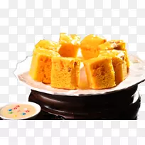 素食菜谱甜点食物南瓜蛋黄蛋糕