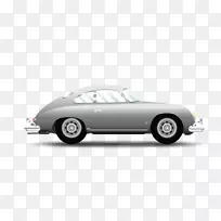 保时捷356轿车-复古银车