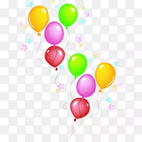 礼品气球生日儿童剪贴画-绿色和紫色气球