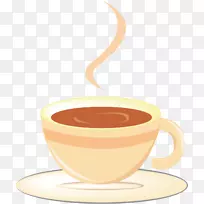 白咖啡卡布奇诺咖啡牛奶茶PNG载体材料