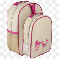 午餐盒，背包，手袋，粉红鸟