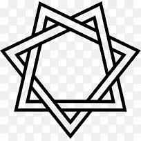 彭罗斯三角七格图画五点星幸运符号