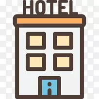 酒店电脑图标背包客招待所剪贴画-酒店