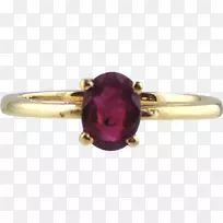 红宝石紫水晶纸牌戒指金红宝石