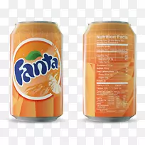 芬达橙汁软饮料汽水橙汁饮料