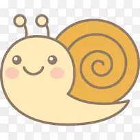 蜗牛画单色绘画剪影-蜗牛