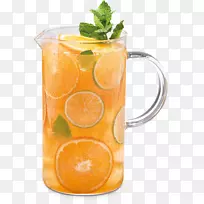 橙汁饮料冰茶鸡尾酒橙汁冰茶