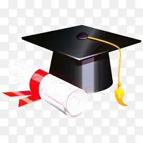 毕业典礼 方形学术帽 文凭