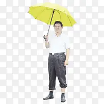 雨伞 黄色 外套