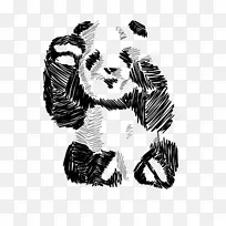 绘画 大熊猫 单色绘画