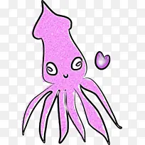 粉色 紫色 章鱼