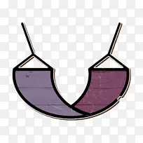 吊床图标 热带图标 紫色