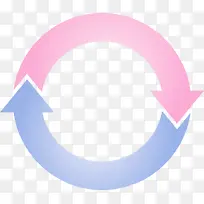 圆形箭头 粉色 圆形
