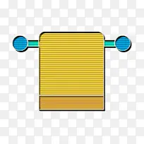 毛巾架图标 理发师图标 黄色