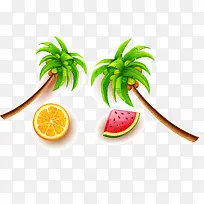 椰子树水果夏日海报
