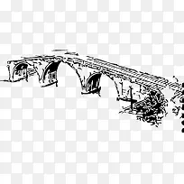 卡通手绘拱形桥矢量图