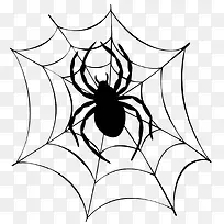 黑色卡通手绘蜘蛛网
