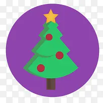 卡通圣诞树紫色底纹
