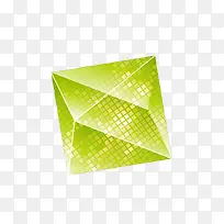 矢量水晶立方体半透明绿色