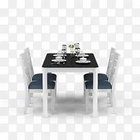 黑白复古桌子北欧餐桌