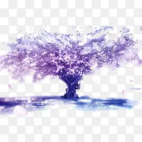 紫色美丽树木