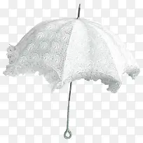 白色花纹漂亮雨伞