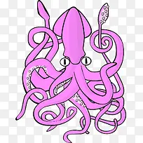 紫色的章鱼