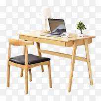 简约北欧风浅木色小书桌