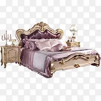 紫色欧式家具大床