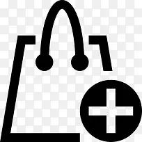 购物袋的轮廓加符号图标