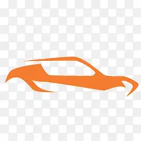 矢量橙色汽车流线PNG图片