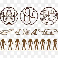 埃及神氏符号图形矢量图