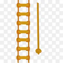 黄色木板制绳梯