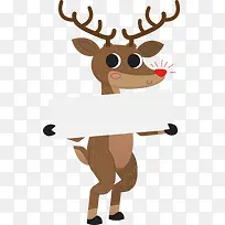 红鼻子圣诞驯鹿广告牌