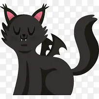 万圣节可爱黑猫