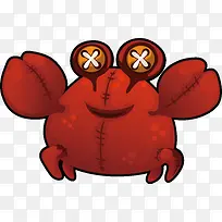 毛绒玩具红色螃蟹