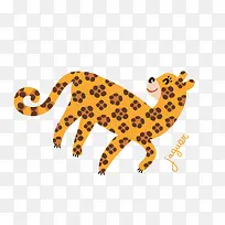 扁平化卡通小动物豹子