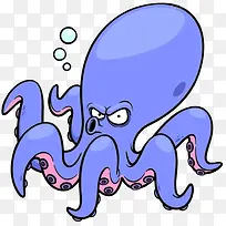 卡通紫色章鱼