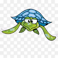 卡通乌龟蓝色海龟