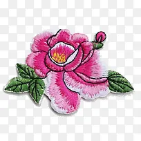 粉色刺绣花