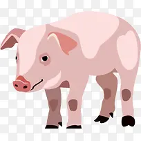 卡通手绘猪剪影动物