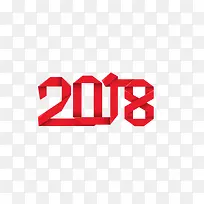 2018红色纹理艺术字