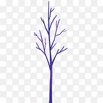 手绘梦幻紫色大树美景