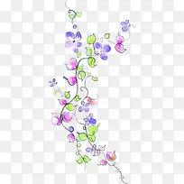 紫色可爱手绘花朵创意