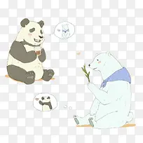 熊猫与白熊素材